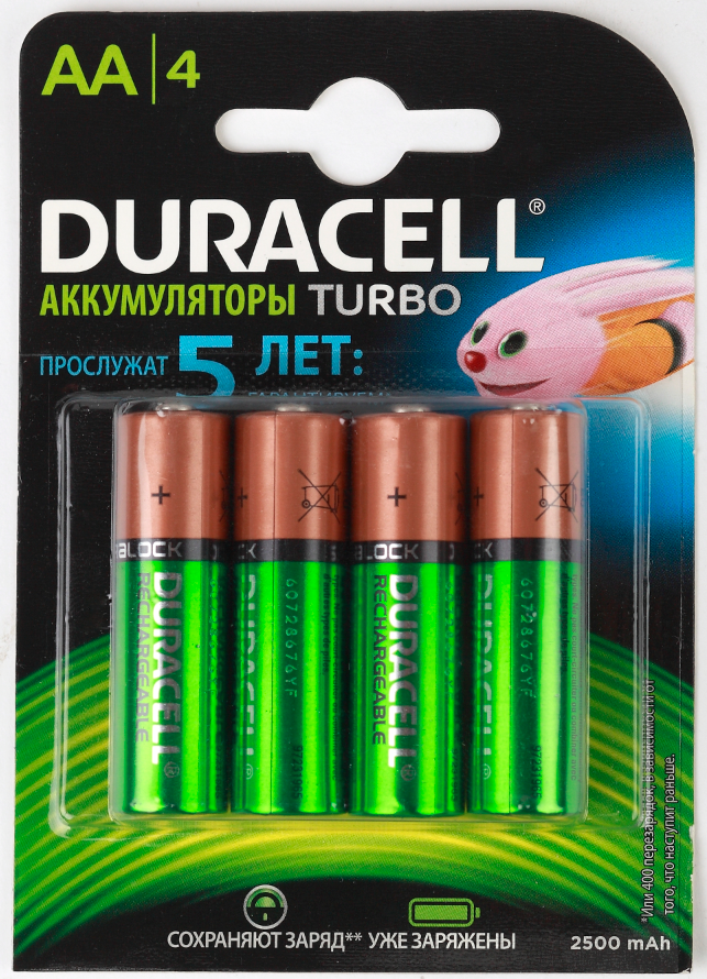 Аккумулятор DURACELL HR6АА BL4  2400/2500 mAh