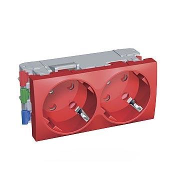 Розетка  Красн.  Х2 45? 2P+E со шторк. блок.  Schneider Electric  ALB45256