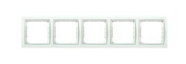 IEK  BOLERO Q1  Белый  Рамка 5-местная квадратная РУ-5-ББ