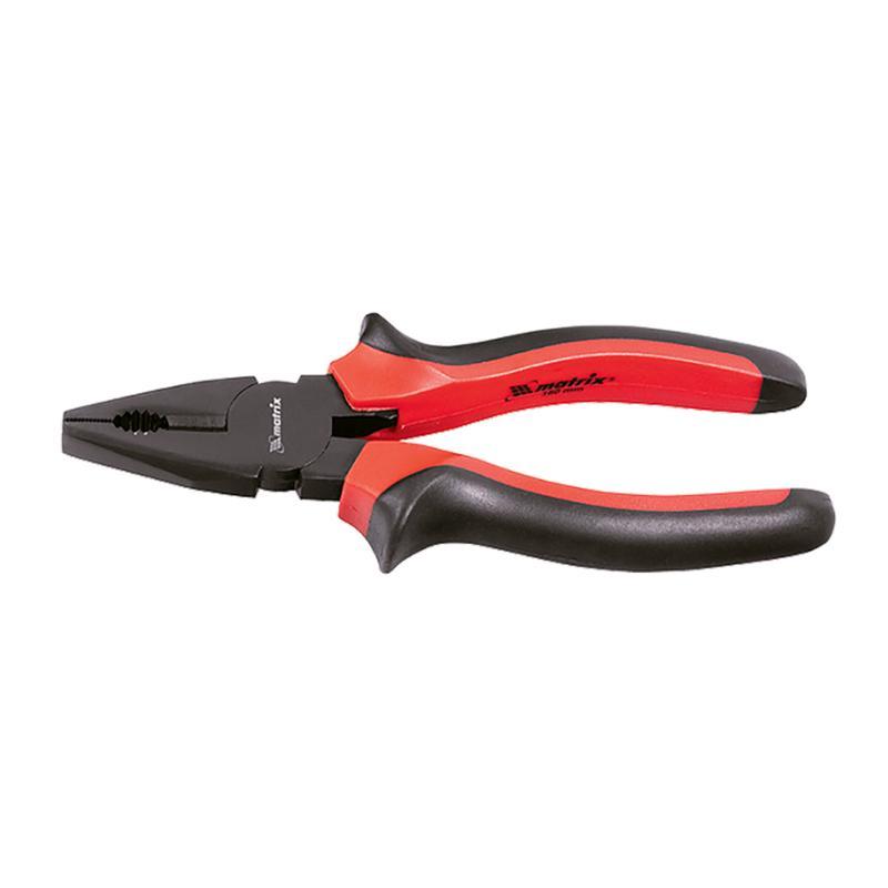 Пассатижи/плоскогубцы 160 мм Black Nickel,  комбинированные, двухкомпонентные рукоятки// MATRIX 16978