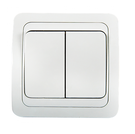 IN HOME CLASSICO Белый Выключатель 2-клавишный скрытая установка (2200) 2023-W