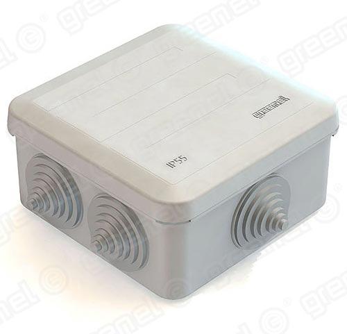 Короб распределительный Greenel ОП 100х100х50мм IP55 6 входа  GE41255 серый GE41255