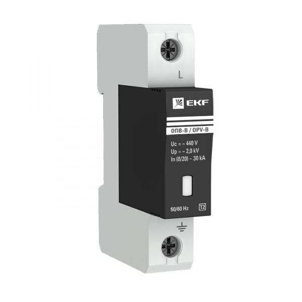 Ограничитель импульсных перенапряжений  1П  400B  30кА  EKF  ОПВ-В