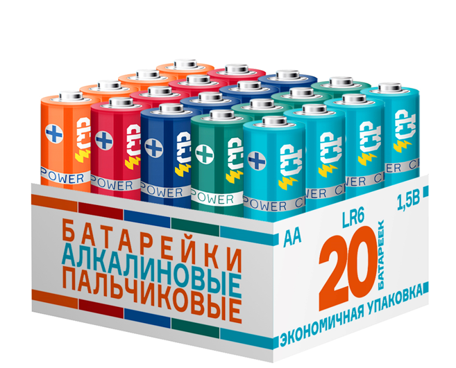 Элемент питания CP LR6 Алкалиновые BOX20 MIX