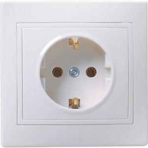 IEK  Кварта  Белый Розетка 1-местная с заземляющими контактами скрытая установка 16А РС10-3-КБ ERK14-K01-16-DM