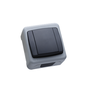 Makel  IP55 Plus Серый   Выключатель 1 кл проходной